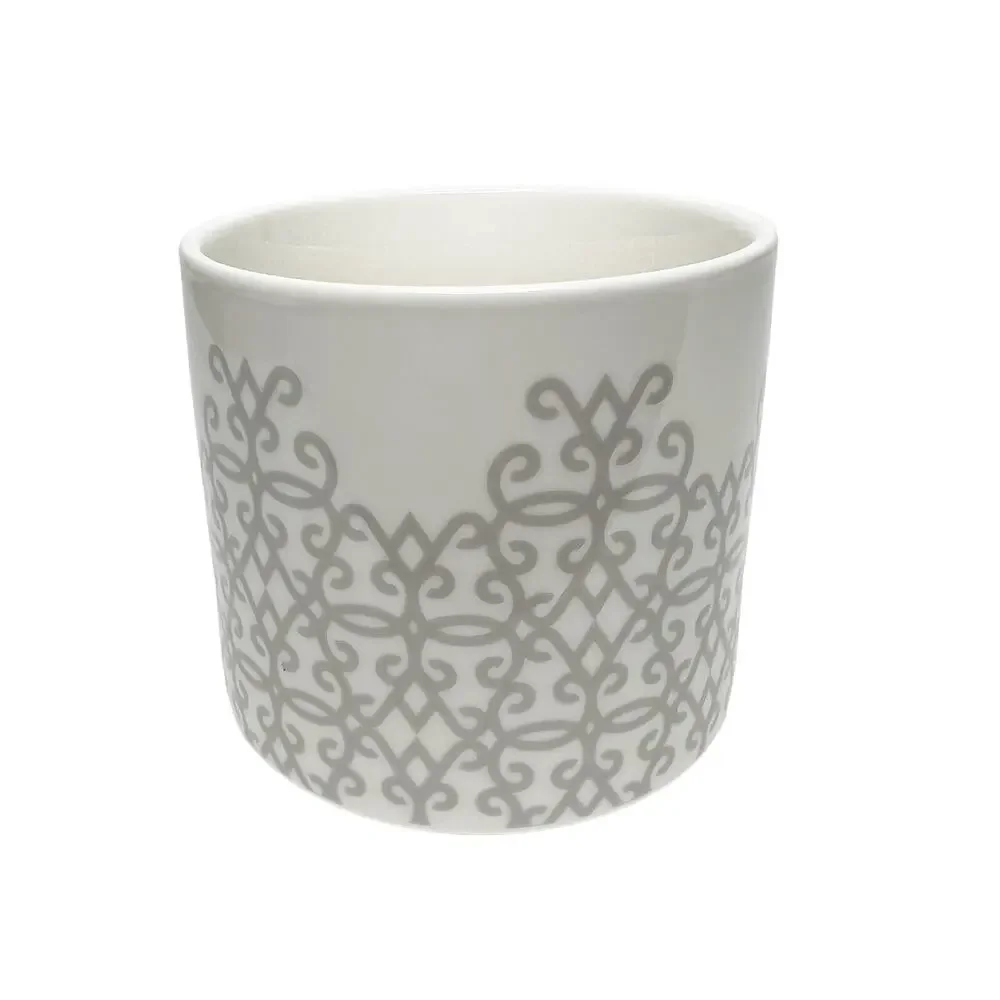 STARBUCKS Coffee 2017 Porcelain Gray Lattice White Gray Mug 12 oz